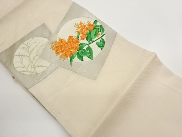 JAPANESE KIMONO / NAGOYA OBI FOR SUMMER / WOVEN HYDRANGEA 